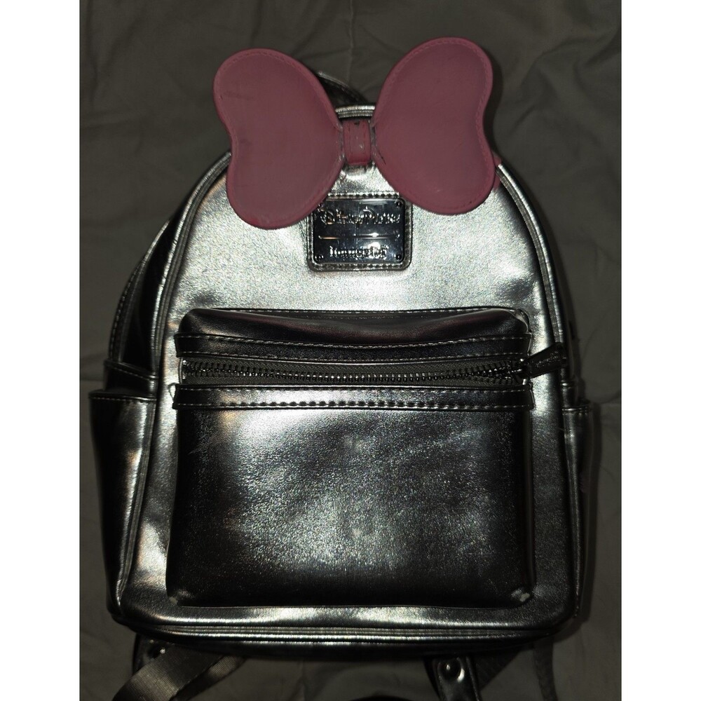 Loungefly Disney Mickey mouse 100 years of wonder chrome silver mini backpack !